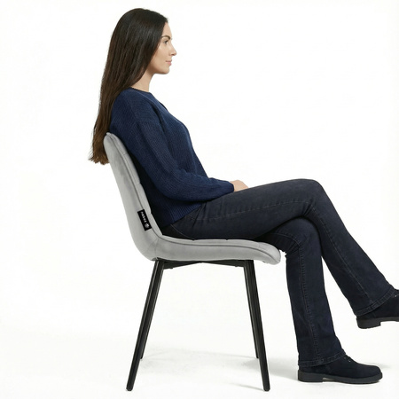 Krzesło welurowe | Jasnoszare