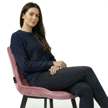 Krzesło welurowe | Pudrowy róż