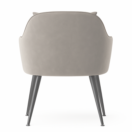 Krzesło welurowe z poduszką | Jasnoszare