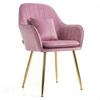 Krzesło welurowe z poduszką | Pudrowy róż