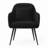 Krzesło welurowe z poduszką | Czarne