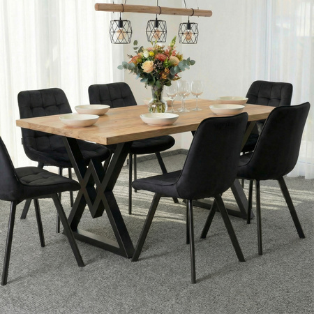 Krzesło welurowe | Czarne