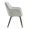 Krzesło welurowe pikowane | Jasnoszare