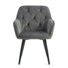 Krzesło welurowe pikowane | Ciemnoszare