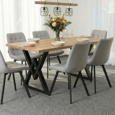 Krzesło welurowe | Jasnoszare