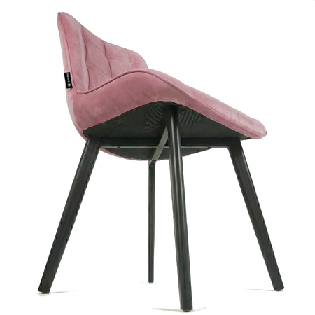 Krzesło welurowe | Pudrowy róż