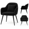 Krzesło welurowe z poduszką | Czarne