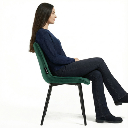 Krzesło welurowe | Ciemnozielone