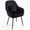Krzesło welurowe z poduszką | Czarne | II Gatunek