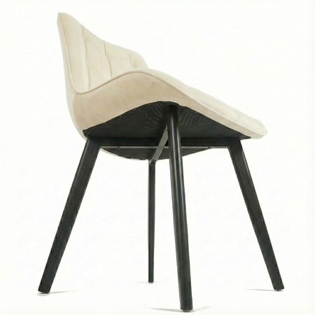 Krzesło welurowe | Jasnobeżowe