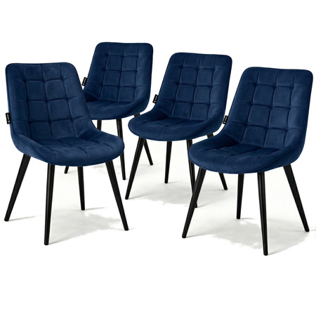 Krzesło welurowe | Granatowe