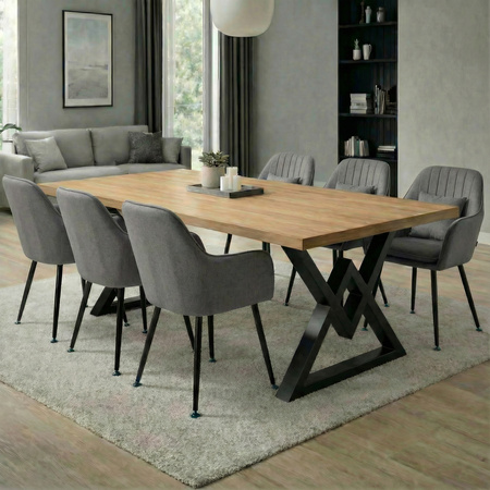 Krzesło welurowe z poduszką | Szare