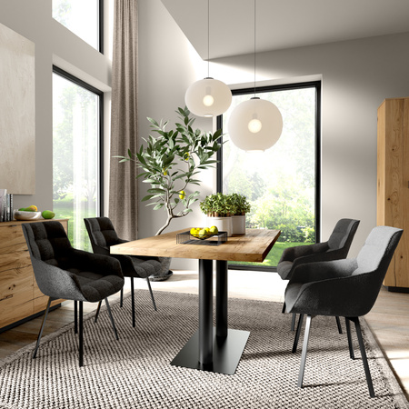 Podwójna podstawa stolika postument czarny 72x70x40