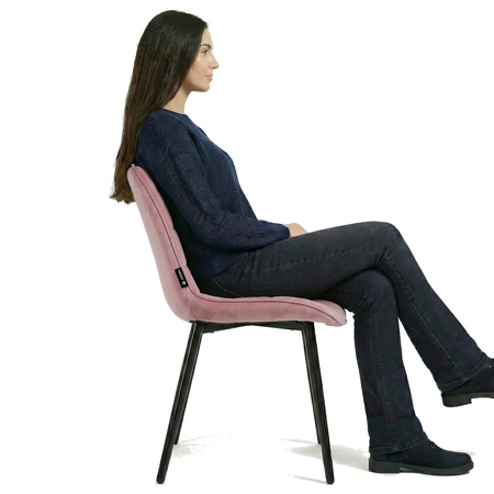 Krzesło welurowe | Pudrowy róż