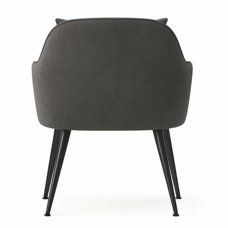 Krzesło welurowe z poduszką | Ciemnoszare