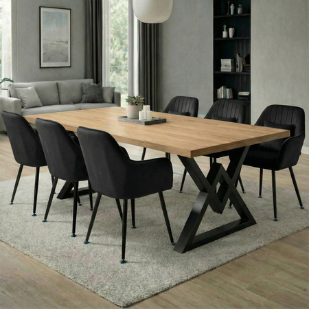 Krzesło welurowe z poduszką | Czarne | II Gatunek