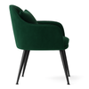 Krzesło welurowe z poduszką | Ciemnozielone
