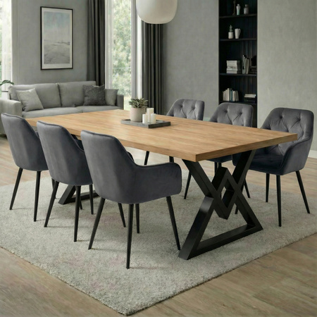 Krzesło welurowe pikowane | Ciemnoszare