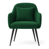 Krzesło welurowe z poduszką | Ciemnozielone