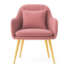 Krzesło welurowe z poduszką | Pudrowy róż