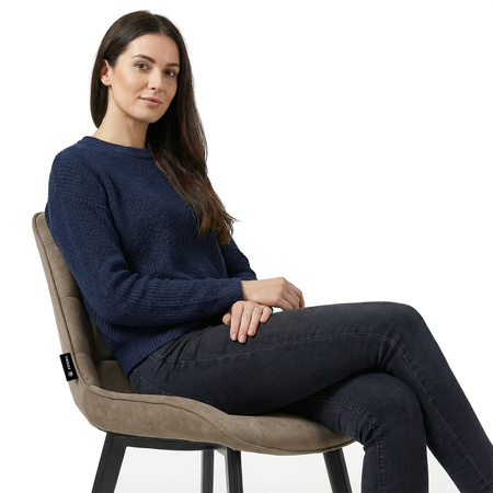 Krzesło welurowe | Ciemnobeżowe