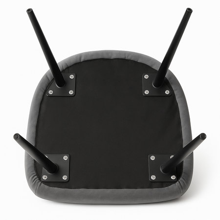 Krzesło welurowe z poduszką | Jasnoszare