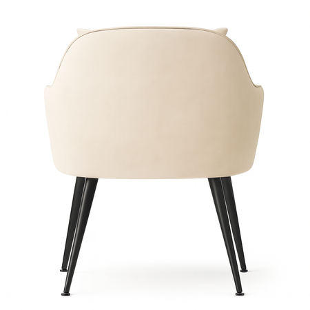 Krzesło welurowe z poduszką | Beżowe