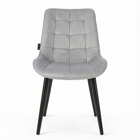 Krzesło welurowe | Jasnoszare