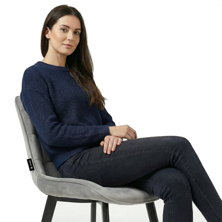 Krzesło welurowe | Jasnoszare