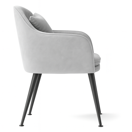 Krzesło welurowe z poduszką | Szare