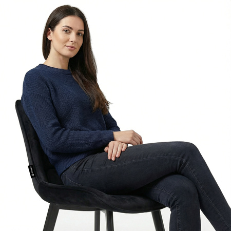 Krzesło welurowe | Czarne