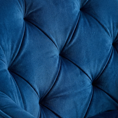 Krzesło welurowe pikowane | Granatowe