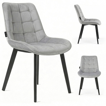 Krzesło welurowe | Jasnoszare