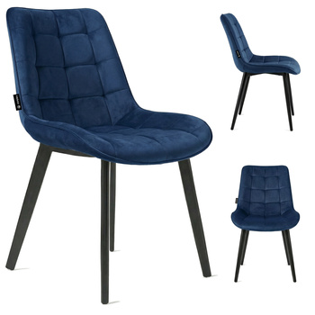 Krzesło welurowe | Granatowe