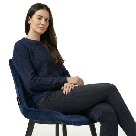 Krzesło welurowe | Granatowe