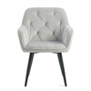 Krzesło welurowe pikowane | Jasnoszare