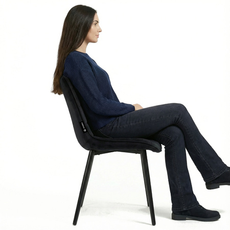 Krzesło welurowe | Czarne