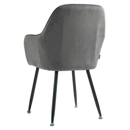Krzesło welurowe z poduszką | Szare