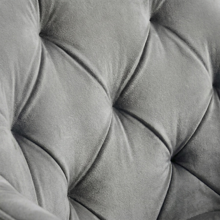 Krzesło welurowe pikowane | Ciemnoszare