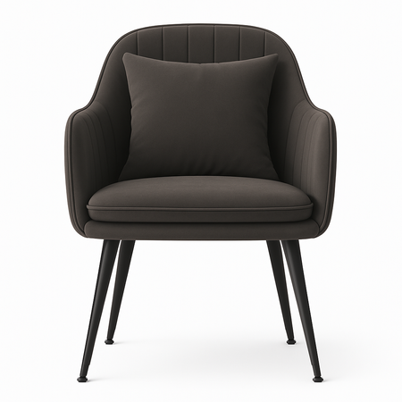 Krzesło welurowe z poduszką | Ciemnoszare