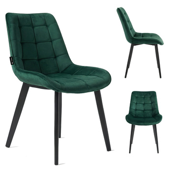 Krzesło welurowe | Ciemnozielone