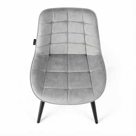 Krzesło welurowe | Jasnoszare