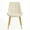 Krzesło welurowe | Jasnobeżowe złote nogi