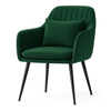 Krzesło welurowe z poduszką | Ciemnozielone