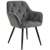 Krzesło welurowe pikowane | Ciemnoszare