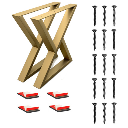 Nogi do stołu złote 72x70cm V2-GOLD