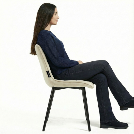 Krzesło welurowe | Jasnobeżowe