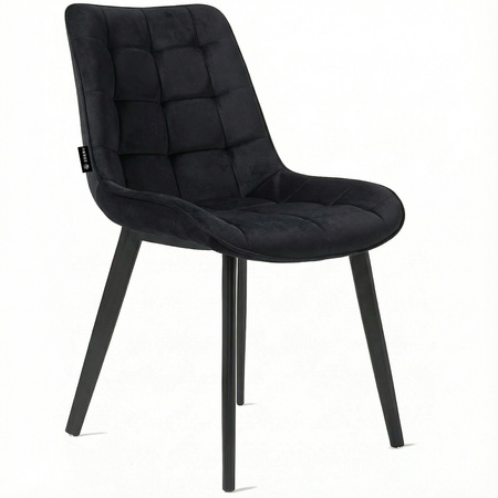 Krzesło welurowe | Czarne
