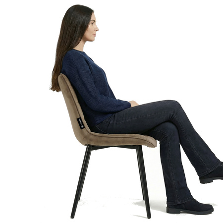 Krzesło welurowe | Ciemnobeżowe