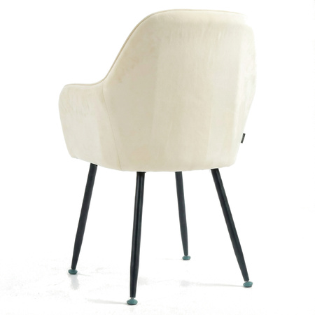 Krzesło welurowe z poduszką | Bardzo jasny beż